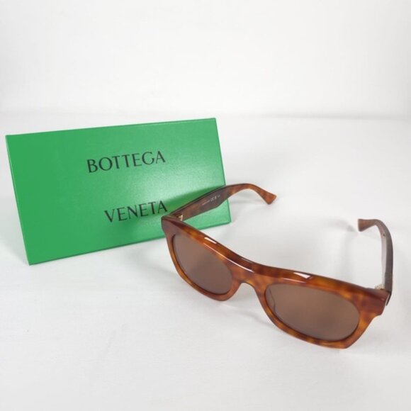 NWT BOTTEGA VENETA HAVANA-HAVANA BROWN SUNGLASSES JAPAN 🇯🇵 Made BV1061S UNISEX - Picture 5 of 16